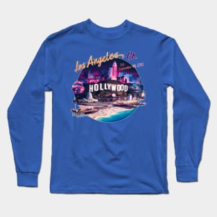 Los Angeles, California Souvenir Vintage Nostalgic Cityscape tee Long Sleeve T-Shirt